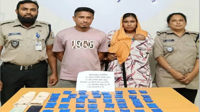 বগুড়ায় ৪৫ দিনের শিশুকে সঙ্গে নিয়ে ৭৮০০ পিস ইয়াবাসহ গ্রেপ্তার স্বামী-স্ত্রী